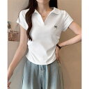 ANGELCLOSET Vネックポロシャツ レディースTシャツ夏 トップス