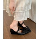 SUNSHINE CLOSET ダブルリボンパンプス美脚ポインテッドトゥ シューズ・靴