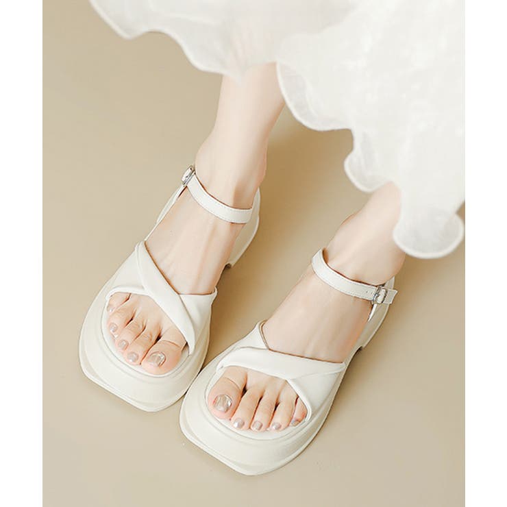 【20％OFFクーポン！7/4(土)限定】Miniministore 厚底サンダル サマーサンダル レ...