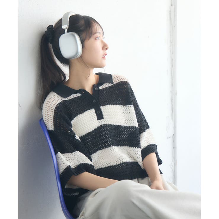 RETRO GIRL メッシュラガー5分袖NTPO トップス