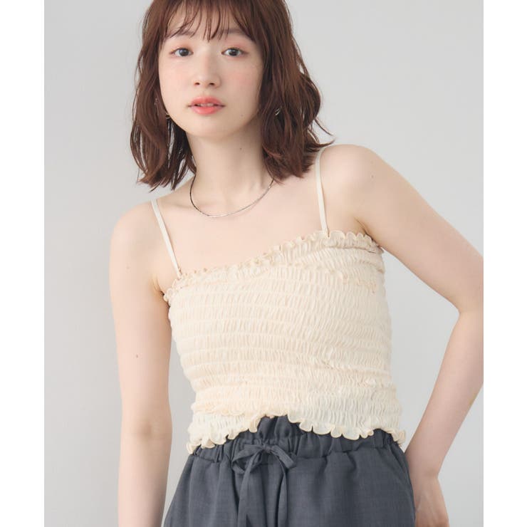 【10％OFFクーポン！7/26(日)1:59まで】RETRO GIRL クロスシャーリングカップ付キャミ トップス