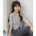 RETRO GIRL リボンブローチショートカーデ トップス