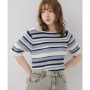 【8/11まで5%OFFクーポン】RETRO GIRL ボーダー2way半袖NT トップス