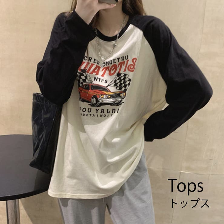 VICTORIA ロンT レディース ラグランスリーブ Tシャツ 韓国 ファッション トップス ゆるT ベーシック ラウンドネック カットソー プチプラ 韓国ファッション 薄手 アメカジ アメリカンレトロ 22F41215 トップス