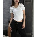HOOK 【HOOK】for girls 定番無地ポロ襟パネルラインショートTシャツ トップス