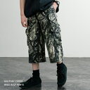 Rocky Monroe カーゴパンツ ハーフ ワイド メンズ レディース ショート 短パン 膝下 半パン クロップド 7分丈 リラックス ゆったり ゆるパン ...