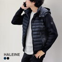 sankyo shokai HALEINE ダウンジャケット メンズ フード付き アーム ニット デザイン ダウン ジャケット 防寒 カジュアル ブランド 通勤 通学 ダウンアウター 中綿 真冬 暖かい プレゼント ギフト 6F (08000331r)