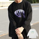 HOOK HOOK -original- フリンジデザイン英字刺繍ロンTEE トップス