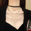G&L Style フェイクレザー×ストーン 2連ネックレス 10364 アクセサリー