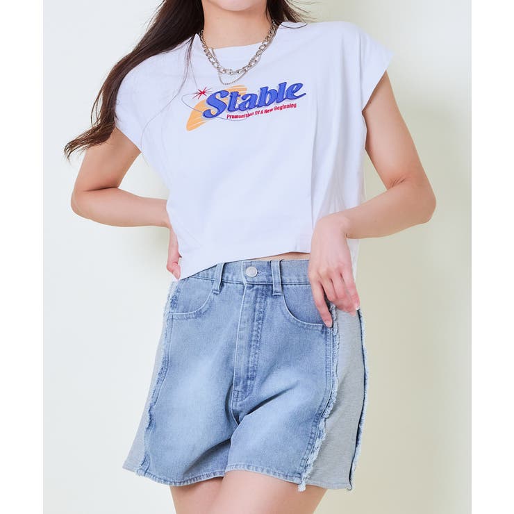 【10％OFFクーポン！3/26(木)1:59まで】GORGE ロゴハリツケタックTシャツ トップス