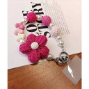 【マラソン期間中 5%OFFクーポン】HOOK 【HOOK】for girls かわいいパールと花モチーフスマホストラップ 小物