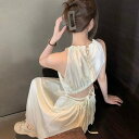 LADY LIKE 【春夏新作】背中開きノースリーブワンピース ワンピース・ドレス