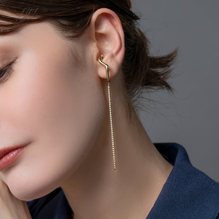 【10%OFFクーポン!11/27(木)1:59まで】CREAM-DOT イヤーカフ 金属アレルギー ニッケルフリー 18kコーティング レディース ビジュー ...