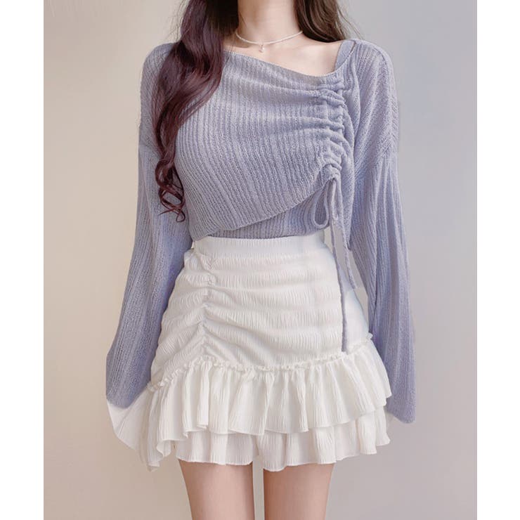 SUNSHINE CLOSET レディース マルチリブニットトップス ニットキャミソール重ね着 きれいめ サマーニットセットアップ オフショルダーニット トップス shoplistselect-10313668 SHOPLIST サンプル画像2
