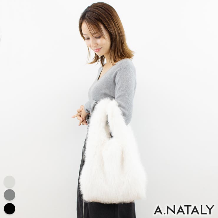 【10％OFFクーポン！11/27(木)1:59まで】A.NATALY フェイクファートートバッグ バッグ・鞄