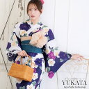 Tika マルチフラワーデザイン浴衣 作り帯 下駄 レディース浴衣 浴衣セット ガーリー浴衣 レトロ浴衣 ホワイト 伊藤舞雪 LaLaTulle ララチュール 浴衣・着物