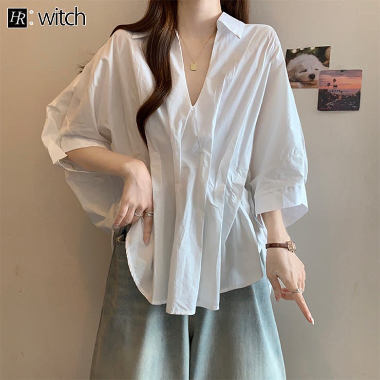 WITCH トップス シャツ 長袖 ブラウス Vネック トップス