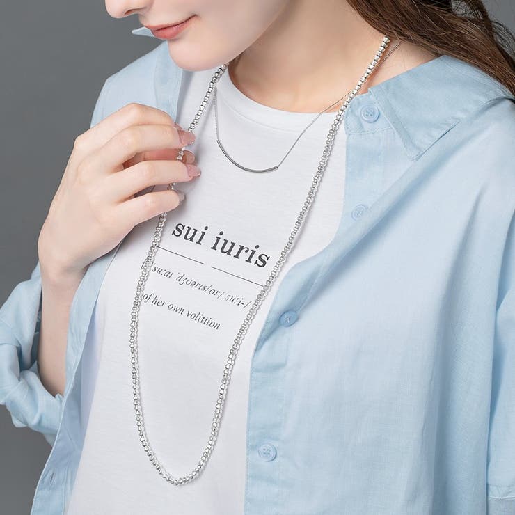 CREAM-DOT ネックレス 金属アレルギー ニッケルフリー レディース ロングネックレス ヴィンテージ調 メタルビーズ セミマット つや消し 軽量 大人 上品 ゴールド シルバー アクセサリー