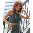 【5%OFFクーポン 9/11 1:59まで】GORGE 《ポケット×ZIPデザイン》レディース デニムビスチェ クロップド丈 春夏秋 トップス