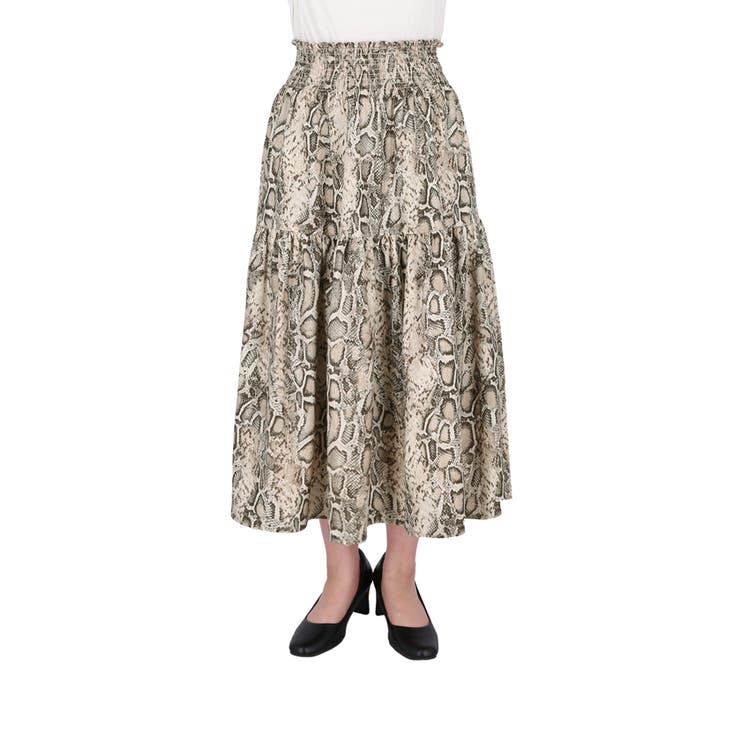 【10％OFFクーポン！11/27(木)1:59まで】coca サテンパイソンスカート レディース スカート