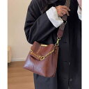 Pumpkin Port チェーンチャーム付 柄ベルト ショルダー BAG ALLシーズン対応 韓国ファッション バッグ・鞄