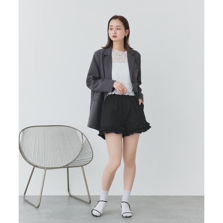 ad thie ヘムフリルショートパンツ パンツ・ズボン