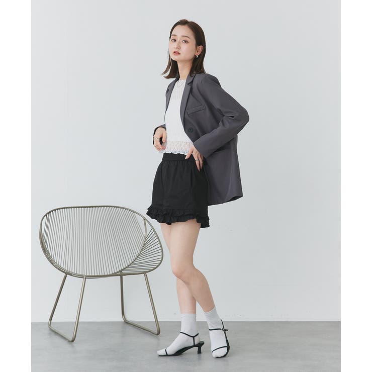 ad thie ヘムフリルショートパンツ パンツ・ズボン