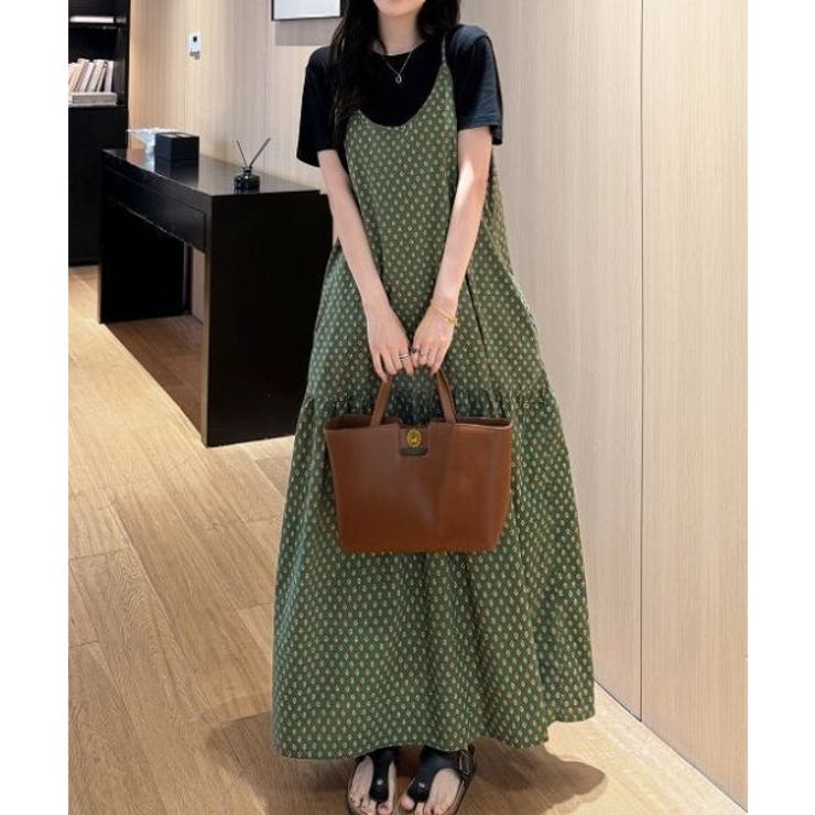 Ulysses 2枚セットシンプルTシャツ+花柄キャミワンピース スーツ