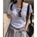 VIVID LADY クルーネック シンプル半袖Tシャツ トップス