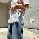 【20%OFFクーポン 9/10 23:59まで】andme Freesia フリージア マルチway レース ラップ スカート レディース ボトム ラップスカート レーススカート アクセサリー 付け襟 トップス ビスチェ ベアトップ シアーブラウス シアー