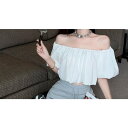 Ulysses パフスリーブボートネックショートトップス トップス