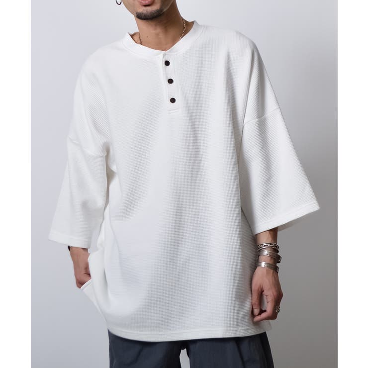 MODISH GAZE ピグメントヘンリーネックTシャツ トップス