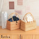 Retica スクエア型巾着かごバッグ 浴衣小物 ハンドバッグ 浴衣バッグ 巾着バッグ ベージュ ネイビー Retica レティカ バッグ・鞄