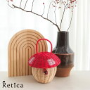 【5%OFFクーポン 9/11 1:59まで】Retica きのこモチーフミニかごバッグ 浴衣バッグ 浴衣小物 ユニークバッグ 個性派バッグ ミニバッグ ハンドバッグ レッド Retica レティカ バッグ・鞄