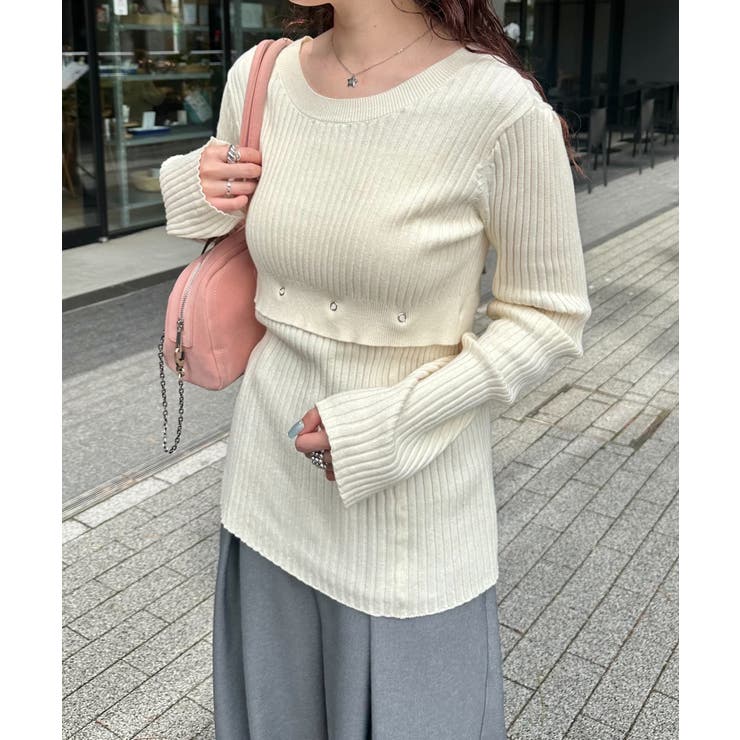 PAL GROUP OUTLET 【Kastane】ケミカルリブ2WAYニット トップスのサムネイル