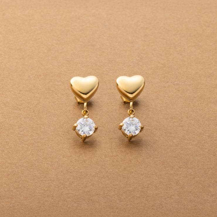 【10％OFFクーポン！11/27(木)1:59まで】CREAM-DOT ステンレス製 ピアス 金属アレルギー つけっぱなし サージカルステンレス レディース ハート ぷっくり ビジュー 揺れる メタル 艶 大人 上品 ゴールド シルバー アクセサリー