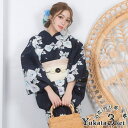 Tika 紺地×大輪朝顔浴衣3点セット 作り帯 下駄 レディース浴衣 レトロ浴衣 ガーリー浴衣 浴衣セット ネイビー×ホワイト なぎ Tika ティカ 浴衣・着物