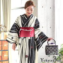 Tika モノトーンよろけ縞×椿柄浴衣3点セット 平帯 下駄 レトロ浴衣 レディース浴衣 浴衣セット ホワイト ブラック 久保七瀬 Tika ティカ 浴衣・着物