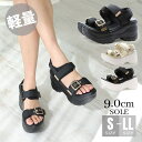 【10%OFFクーポン!11/27(木)1:59まで】DEMETER 【25年春夏再販】超軽量 厚底ボリュームソール ベルクロ バックル スポーツサンダル シュ...