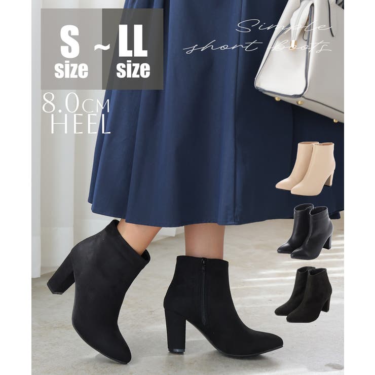 【10%OFFクーポン!11/27(木)1:59まで】DEMETER 【25年秋冬再販】8.0cm 太ヒール ポインテッドトゥ ショートブーツ シューズ・靴