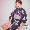Tika モノトーン×菖蒲粋浴衣3点セット 平帯 下駄 レディース浴衣 妖艶浴衣 セクシー浴衣 浴衣セット ブラック ゆんころ Tika ティカ 浴衣・着物