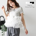 AMELY フリル オーガンジー ボリューム Tシャツ ドッキング 着映え 大人かわいい フェミニン トレンド レディース おすすめ おしゃれ フリーサイズ 2025春夏新作 【atpss25-1371】 トップス