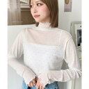 【10%OFFクーポン 9/9 23:59まで】moment+ ラインストーンシアータートルメロープルオーバー トップス
