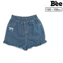 【8/11まで5%OFFクーポン】子供服Bee デニムパンツ ショート丈 刺繍 リボン フリル 無地 シンプル 通園 通学 子供服 キッズ 女の子 ガールズ 春 夏 秋 韓国子供服 パンツ・ズボン