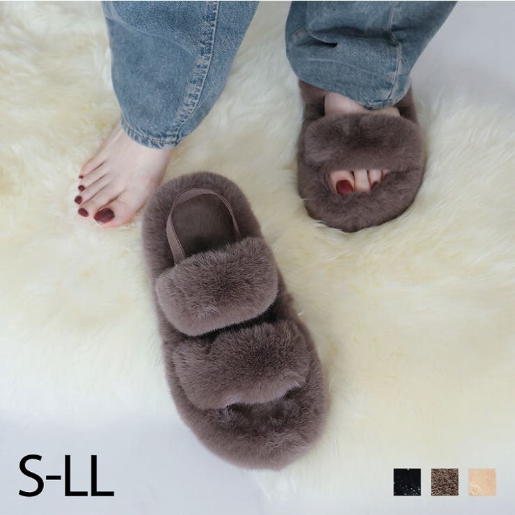 VIVIAN COLLECTION ふわふわファー厚底バックバンドサンダル シューズ・靴のサムネイル