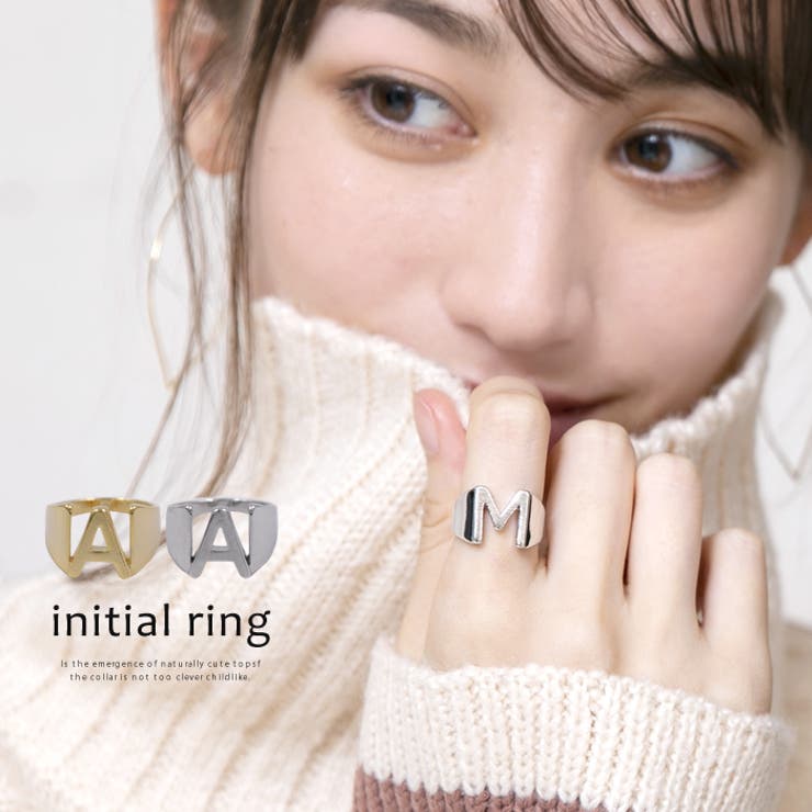 【10%OFFクーポン!11/27(木)1:59まで】aquagarage リング 指輪 アルファベット レディース オープンリング ゴールド シルバー 金 銀...