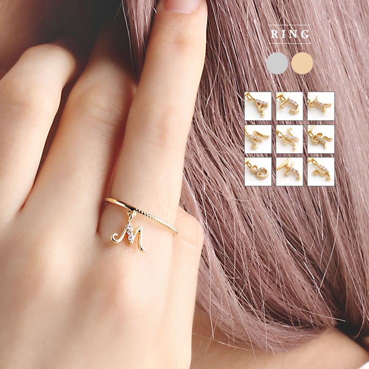 aquagarage イニシャル リング 指輪 レディース プレゼント ギフト アクセサリー クリス ...
