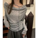 LADY LIKE 【春夏新作】サイドギャザーミニドット柄トップス トップス