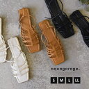aquagarage 細めのストラップで足を華奢に見せてくれる! スクエアトゥぺたんこサンダル シューズ・靴