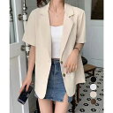 【マラソン期間中 5%OFFクーポン】Miniministore 半袖テーラードジャケット レディース夏服 アウター(コート・ジャケットなど)